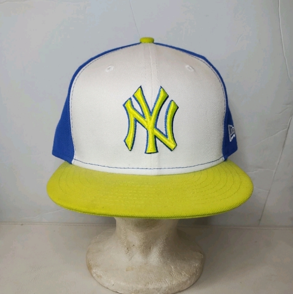 New York Yankees 7 5/8 Lime Green and Blue New Era 59Fifty Fitted Custom Cap